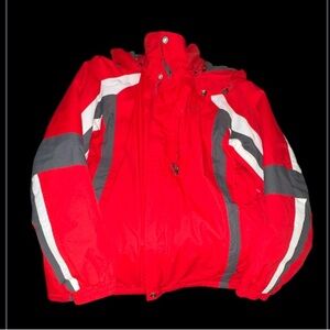 Vintage '90s Men's Red Alpine Pro Ski/Snowboard Jacket with Aquacore, Size XL